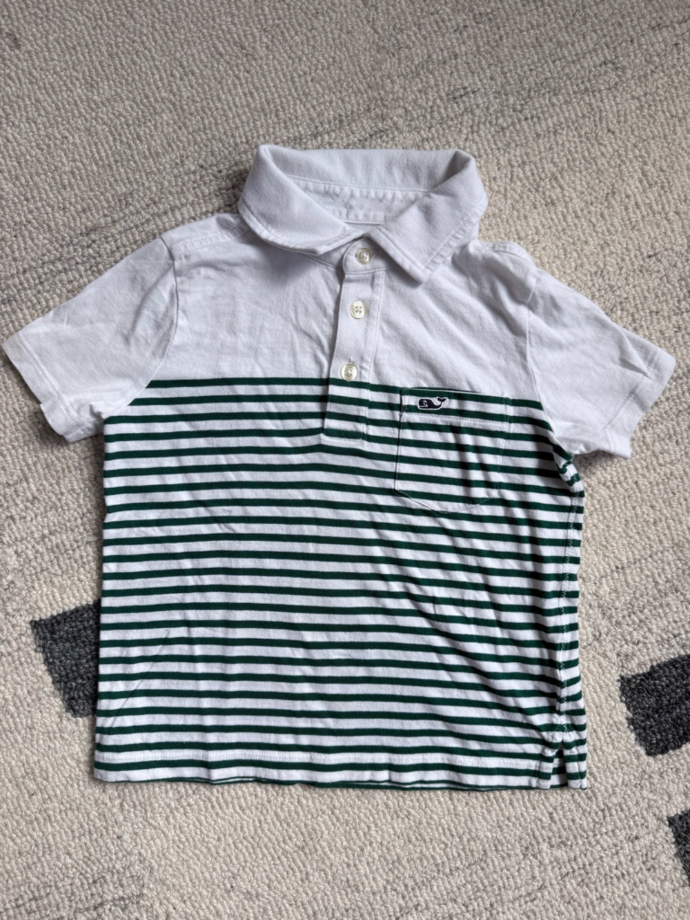 Vineyard Vines White Tee with Light Blue Logo